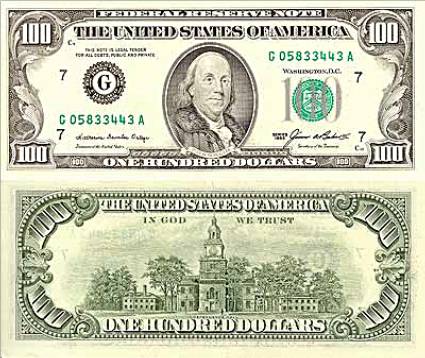 100 Dollar Bill Original